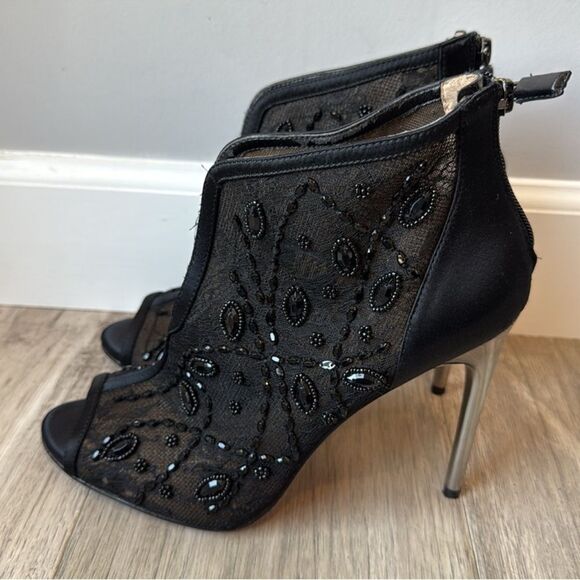 BCBMAXAZRIA 10 Deedie Lace Mesh Peep Toe Booties Stilettos - Picture 2 of 8